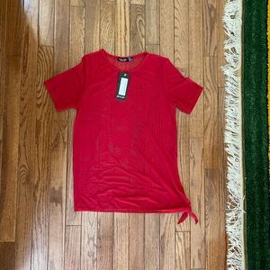 NWT Nasty Gal Sheer Red Top